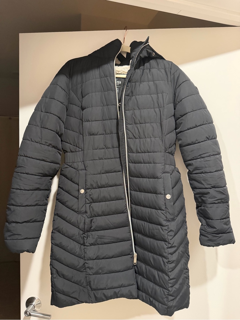 Hollister Black Quilted Puffer Coat
